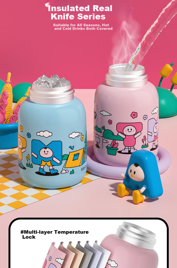 Beingmate Baby Dual-Use Insulated Bottle for Infants 0-3-6+ Months Student Water Bottle Direct Drinking Straw Cup 7