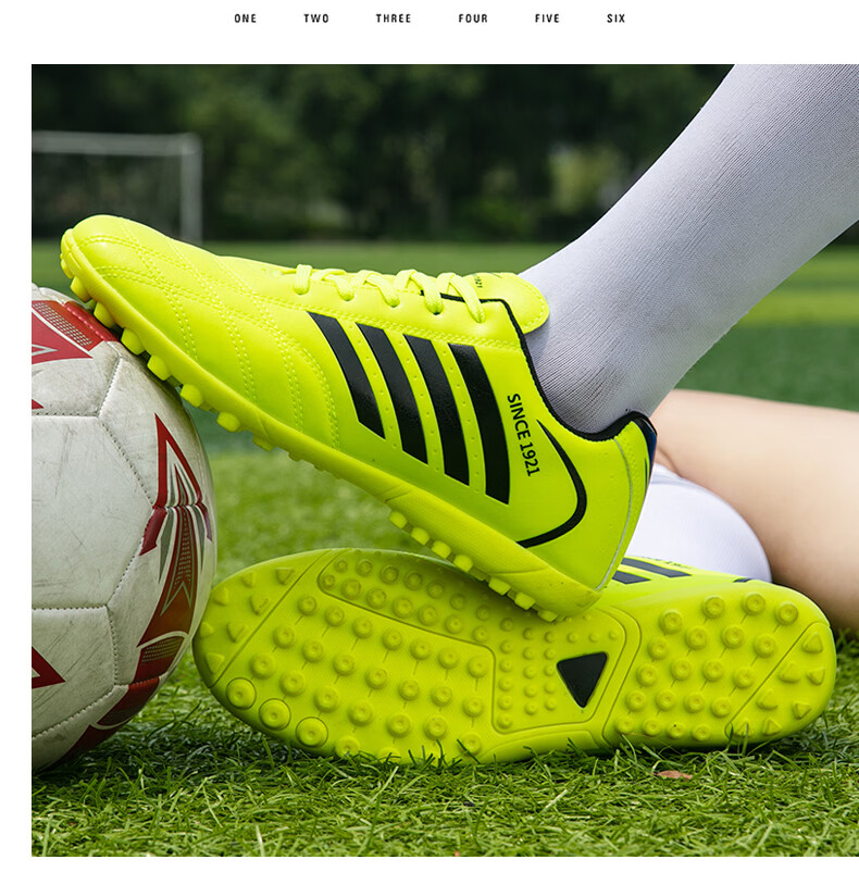Shuangxing Men's Football Shoes Professional Adult Durable Lightweight Comfortable TF Soccer Cleats White Platinum 41 19