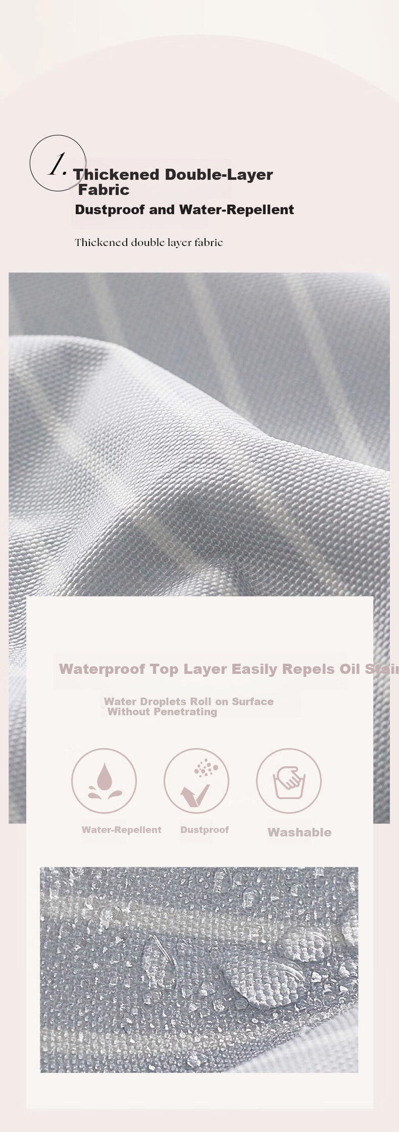 EACHY Oxford Cloth Moving Packing Bag Clothes Quilt Storage Bag Cotton Quilt Luggage Organizer Double Layer 105L Berlin White Mist 4