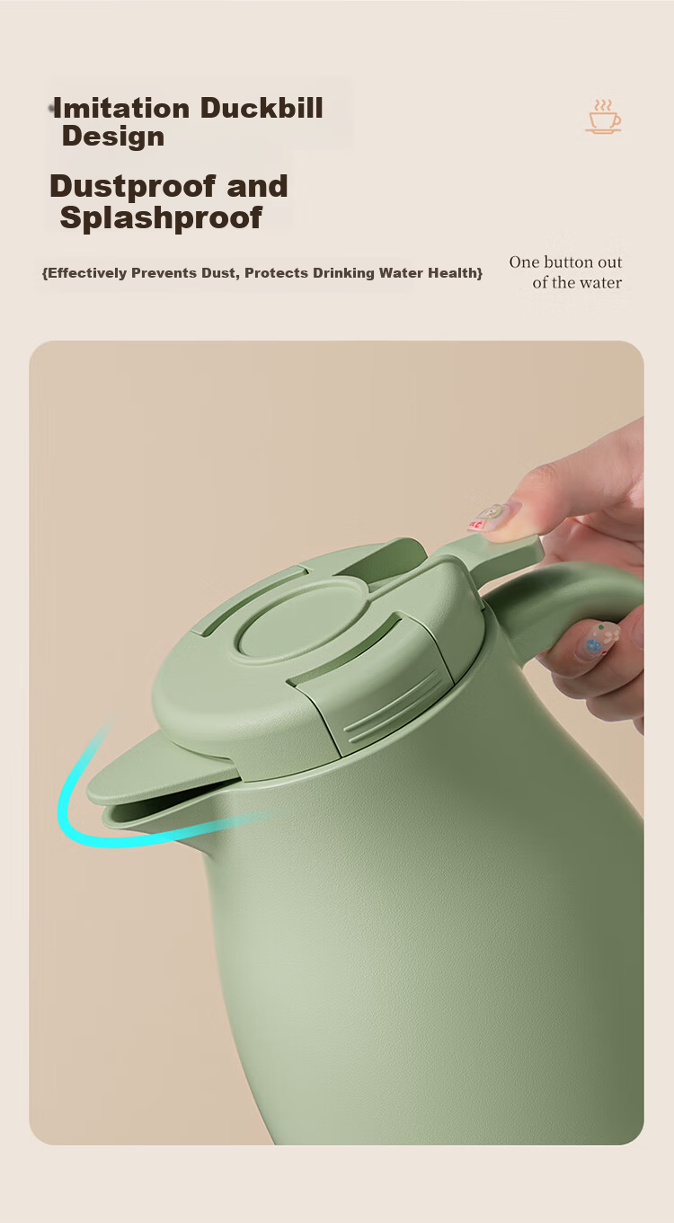 JEKO&JEKO Insulated Thermos Home Warm Water Kettle Hot Water Bottle Large Capacity Glass Liner Student Dormitory Insulated Flask 1.6L White 4
