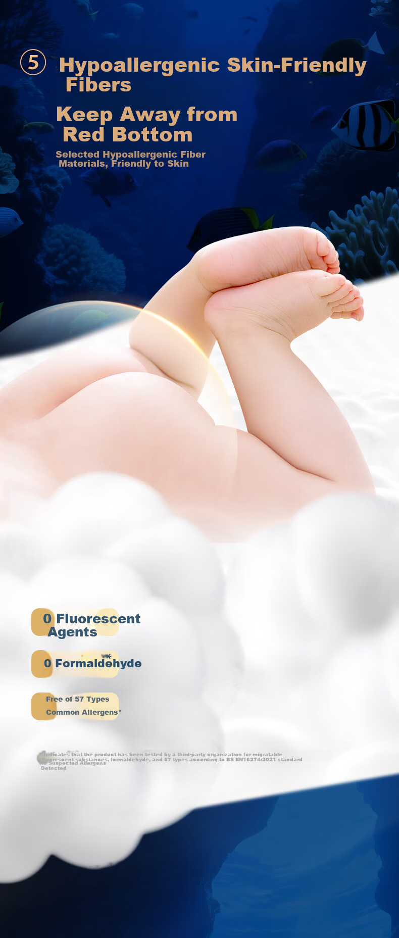 Bebetour Alice Shan Hai Series Cloud-Sense Ultra-Thin Baby Diapers Size M 46pcs (6-11kg) 7