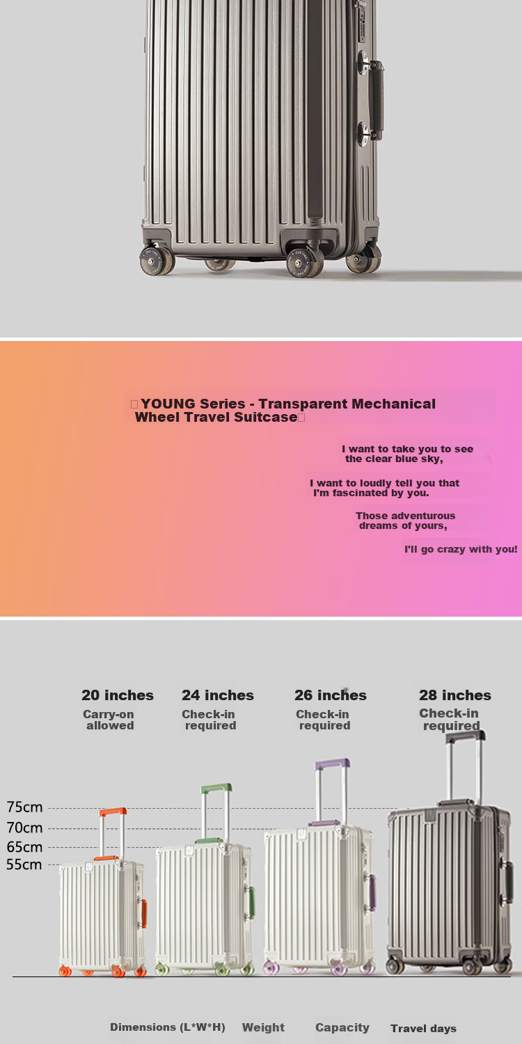 Zuo Ting Men's Colorblock 24-inch Multifunctional Luggage Suitcase Large Capacity Password Lock White & Green 6