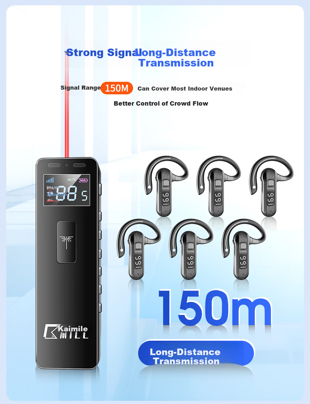 KAIMILE C96 Wireless Tour Guide System Headset with Lapel Microphone for Team Interpretation, Corporate Reception, Scenic Area Teaching and Explanation 8