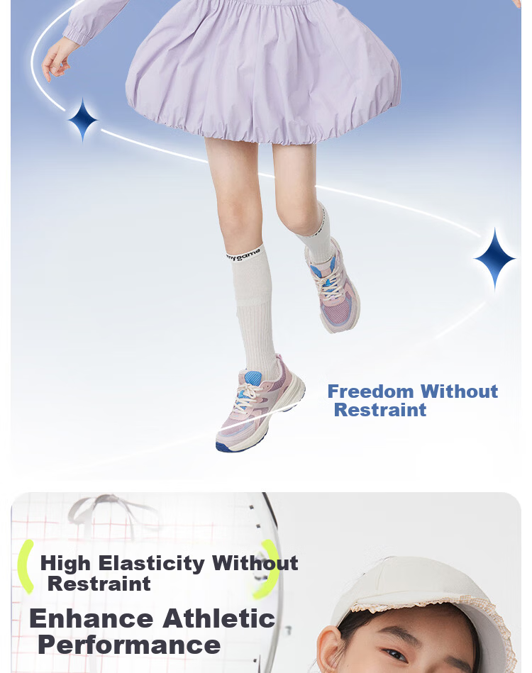 Onmygame Blokette Sporty Girls' High Elasticity Sun Protection Dress Spring Glacier Gray 140 7
