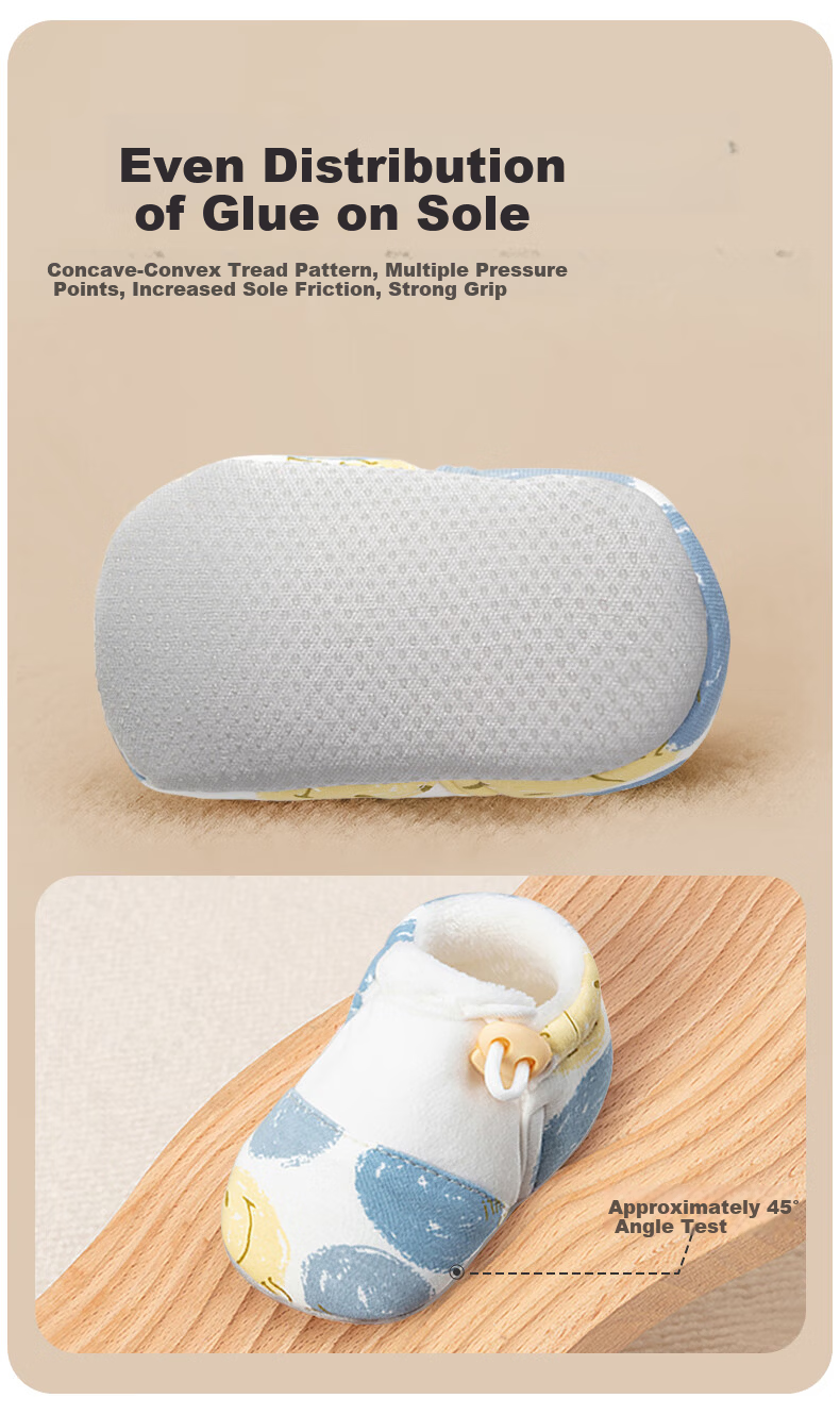 Aibao Baby Foot Cover Spring and Autumn Baby Walking Shoes Newborn Indoor Soft Sole Pre-Walking Socks Yellow Strawberry M Size T252 2