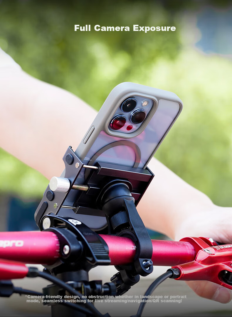 ACRUNU Carbon Fiber Bicycle Phone Holder Aluminum Alloy Handlebar Road Mountain Bike Navigation Stem Mount 2