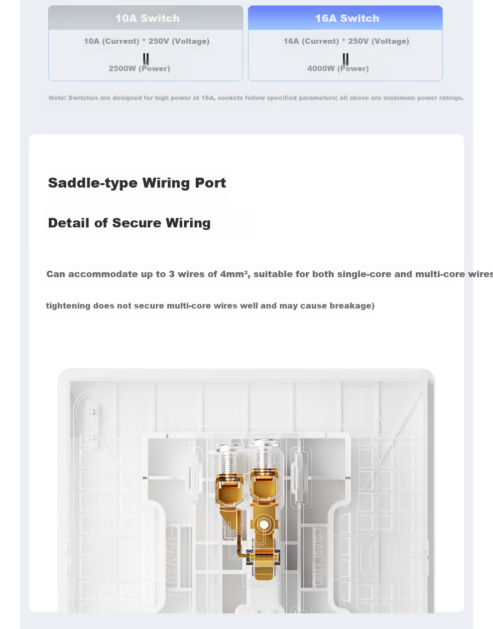 NVC Lighting Electrical Switch Socket Two-Gang Double Control 86 Type Concealed Wall Switch Panel N25 Champagne Gold 7