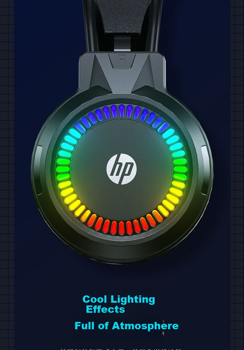 HP H220 Over-Ear Gaming Headset, Stereo Surround Sound, Wired Headphones with Microphone for Internet Cafes And E-Sports Games CSGO PUBG, Compatible with Desktop Computers And Laptops 7