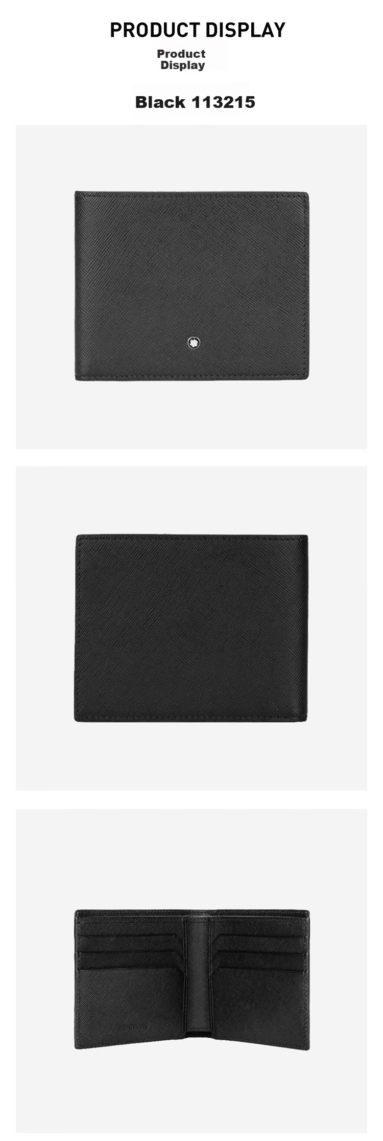 MONTBLANC Craft Series Black 6cc Leather Wallet/purse 130315 [520 Gift] 4