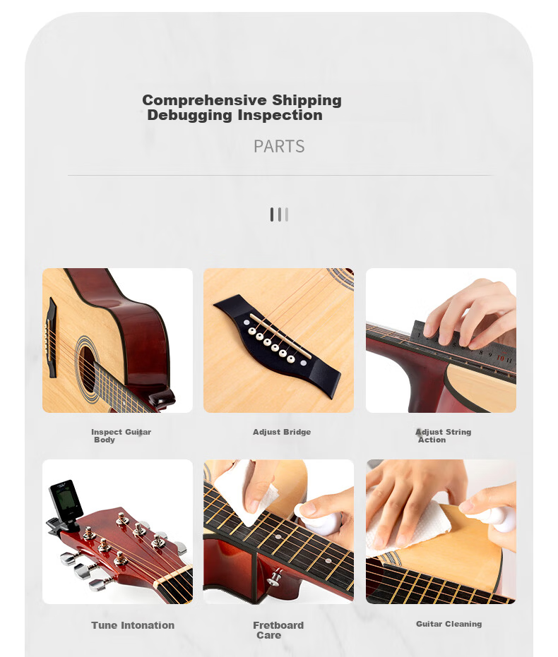 Acacia Bird 38-Inch Acoustic Guitar Beginner Entry-Level Male and Female Instrument Glossy Natural Wood Color 6