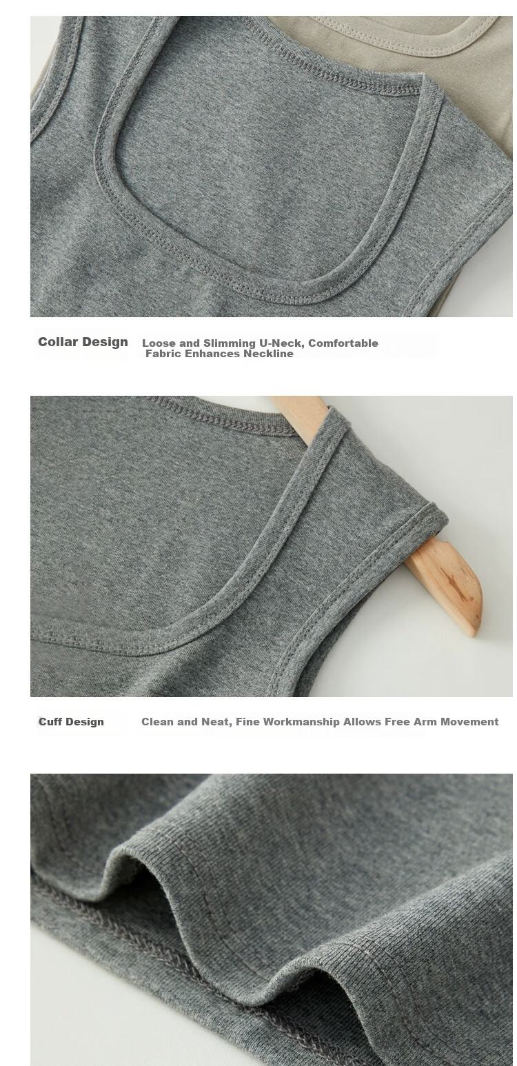 Miiow Ribbed Cotton Tank Top for Women 2026 New Wide Strap Camisole Vest Anti-Exposure Side Coverage Inner Outer Wear 13