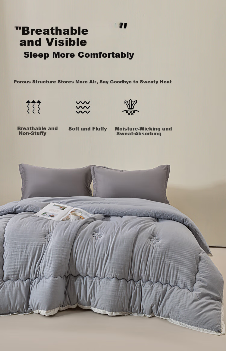 Grace Fiber Comforter Duvet for Single Student Dormitory, Thickened Winter Quilt, Approximately 6 Jin (3 Kg), 150x200cm, Noble Beige 7