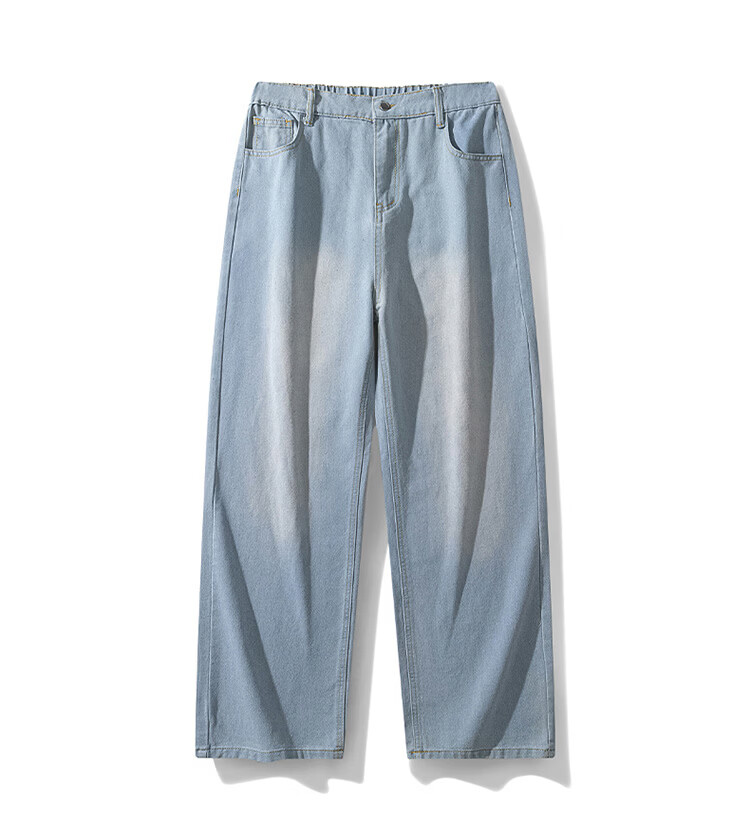 TUCANO Women's High-Waist Wide-Leg Loose Fit Slimming Casual Straight-Leg Jeans Vintage Blue L 15