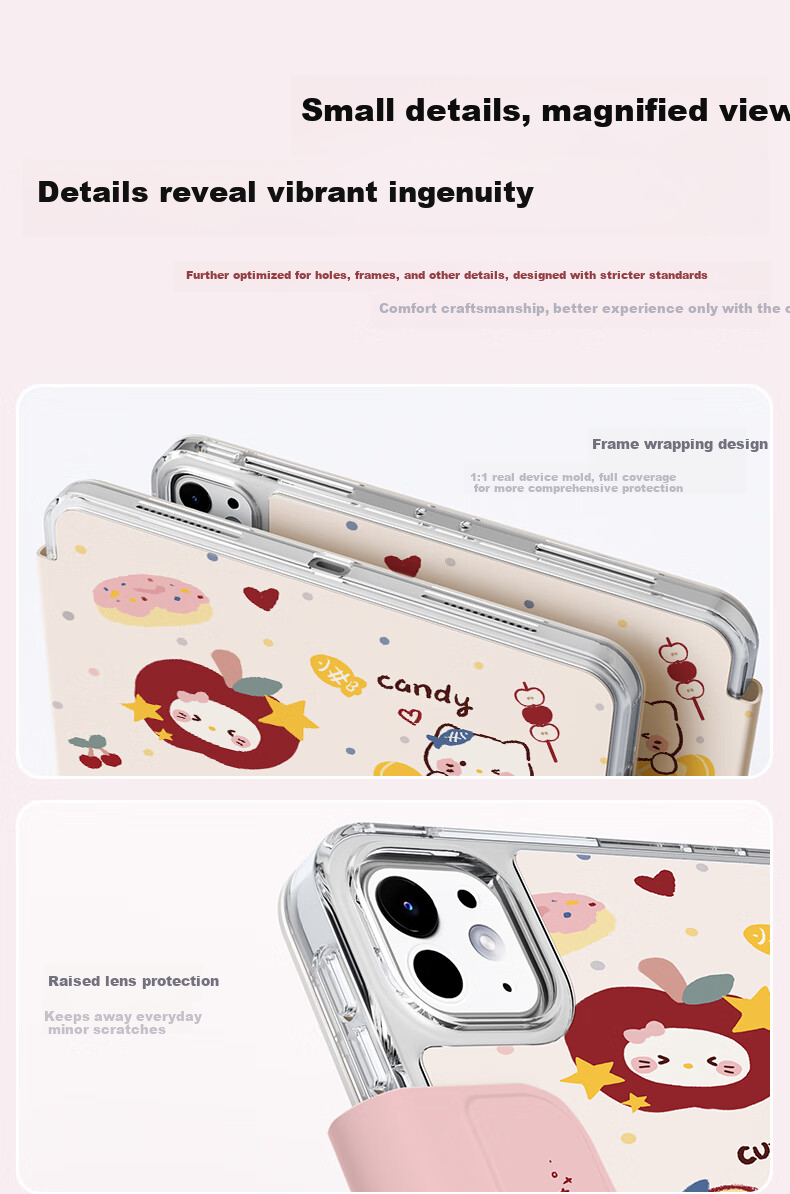 RBP iPad Mini 7/6 Case Matte Magnetic Double-Sided Clip with Buckle Built-in Pen Holder Drop-Resistant Slim Stand - Apple Xiao Mi 9