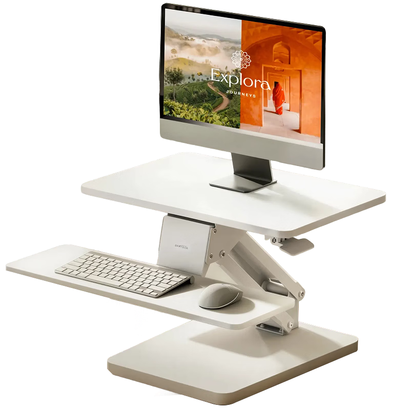 Brateck North Arc Height Adjustable Desk, Standing Office Work Standing Desk, Standing Computer Height Adjustable Stand D340