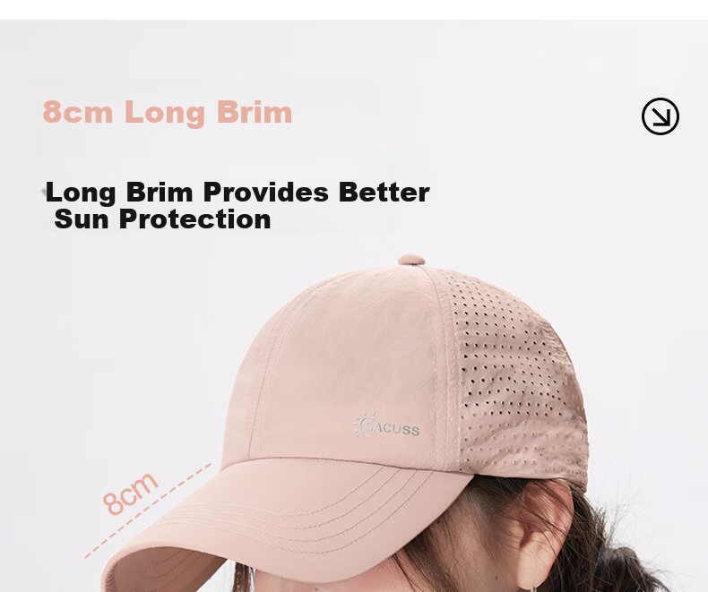 CACUSS Summer Breathable Mesh Baseball Cap for Women Outdoor Lightweight Sun Hat Fashionable Black 4