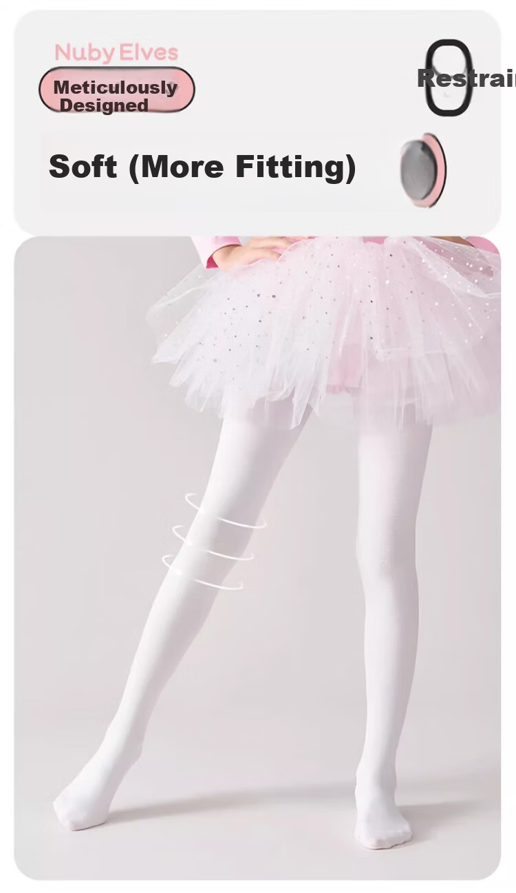 Dingguagua Children's Dance Tights Summer Thin Pantyhose Girls White Ballet Practice Stockings 2