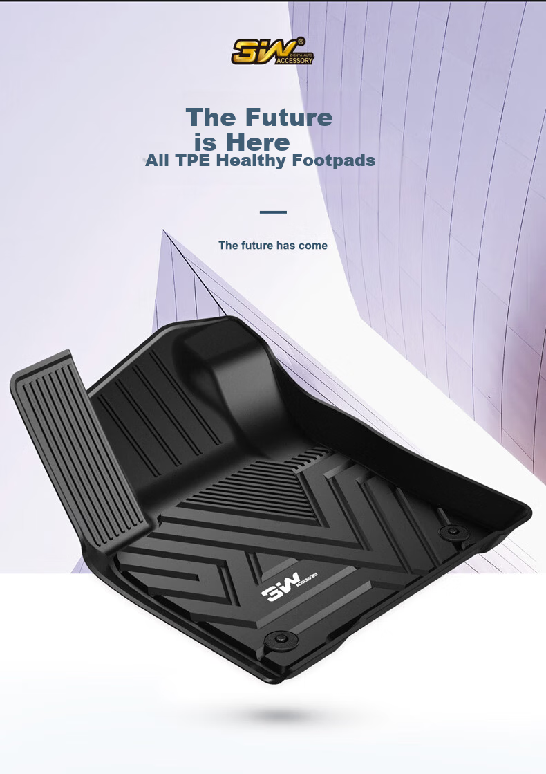 3W Custom Fit TPE Eco-Friendly Car Floor Mats for Volkswagen Magotan B8 + Double-Layer Menice Carpet Surface / Jingpei 5