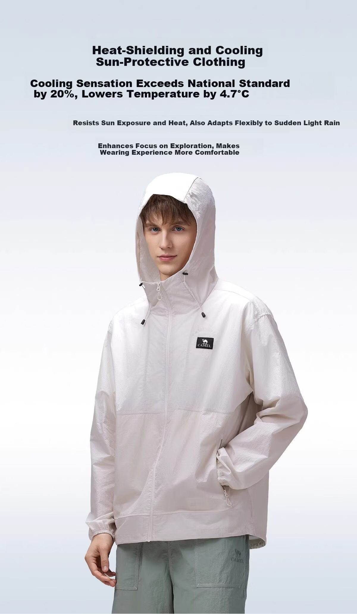 CAMEL Outdoor Sun Protection Jacket 2026 Spring Summer New Cooling Breathable Coat A36BA49026 (Dilraba Dilmurat Style) 1