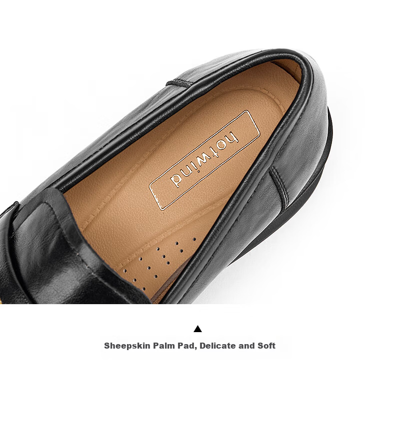Hotwind Women's Chunky Heel Platform Loafers Spring Autumn New British Style Small Leather Shoes Height Increasing Versatile Casual Slip-On Shoes 10