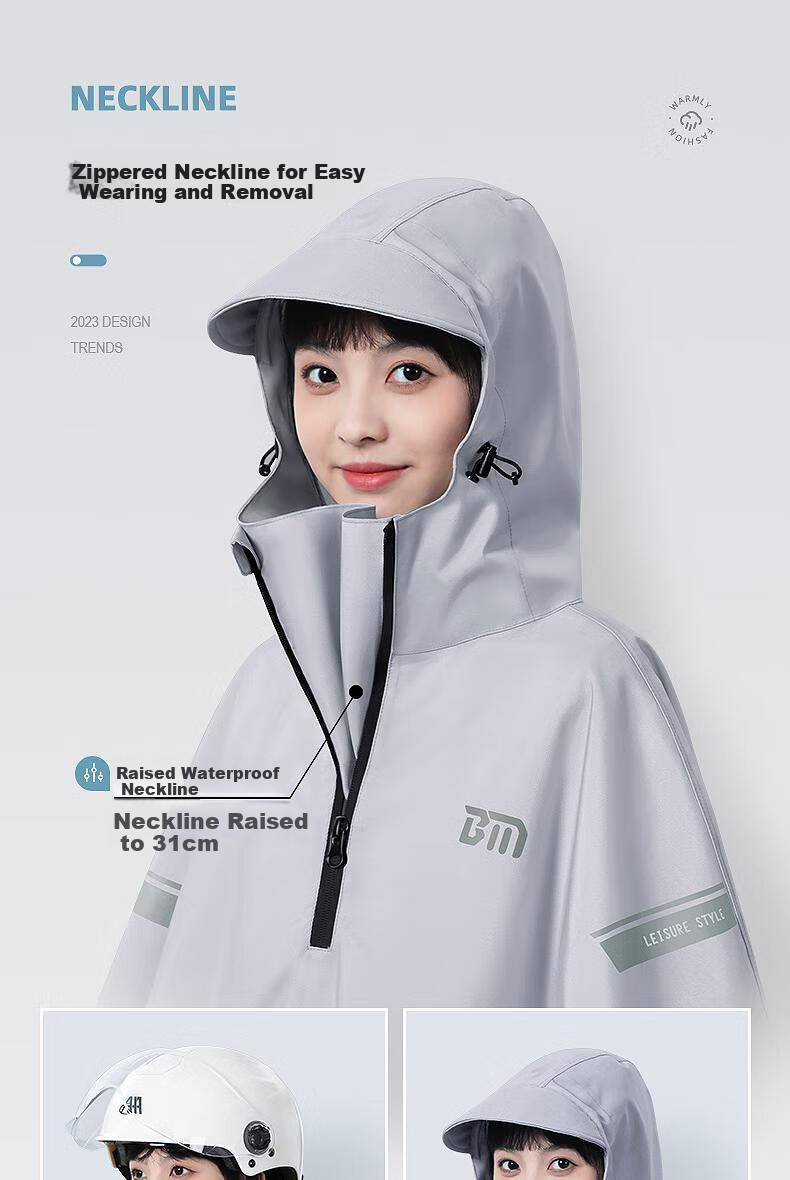 Beimei Raincoat for Electric Scooters And Bicycles, Adult Long Full-Body Heavy-Duty Waterproof Poncho for Single Or Double Riders, Thickened And Enlarged Design for Men And Wome 2