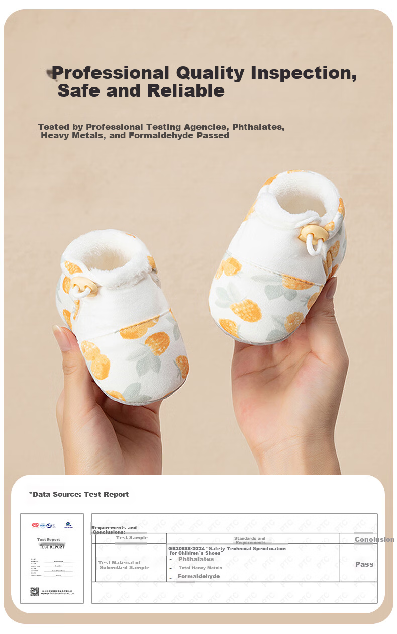 Aibao Baby Foot Cover Spring and Autumn Baby Walking Shoes Newborn Indoor Soft Sole Pre-Walking Socks Yellow Strawberry M Size T252 6