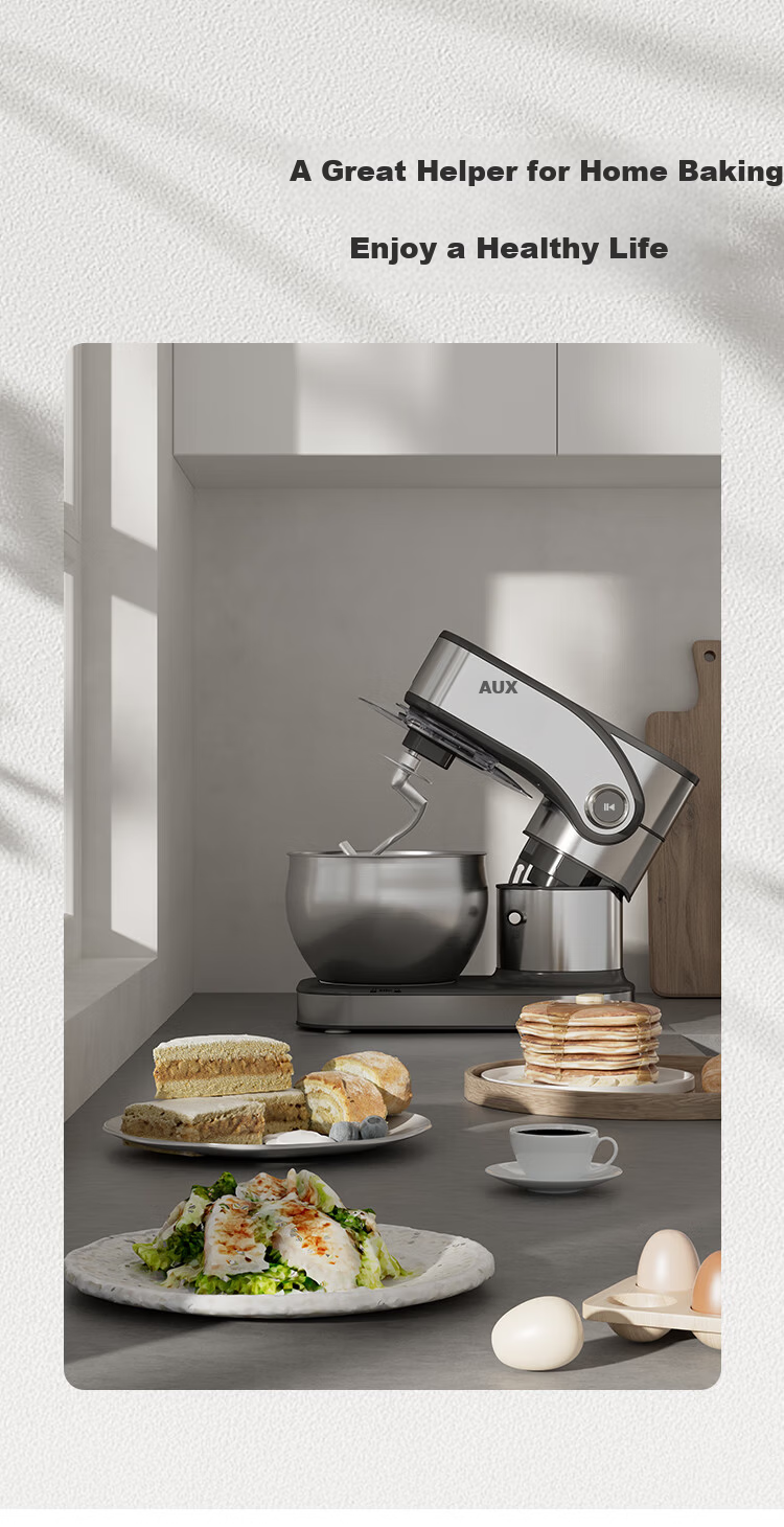 AUX 12L Commercial and Home Use Chef Machine Dough Kneader Multifunctional Stand Mixer Fully Automatic Egg Beater Cream Mixer 2000W Fast Film Formation SC-617EC 7