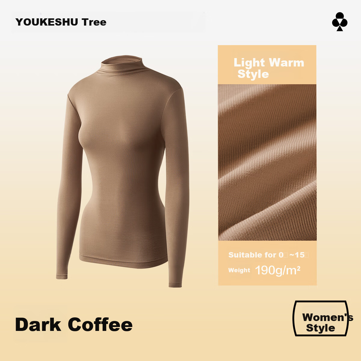 Youkeshu Autumn Modal Women's Half Turtleneck Seamless Body Shaping Nude Feel Base Layer Top Dark Coffee L
