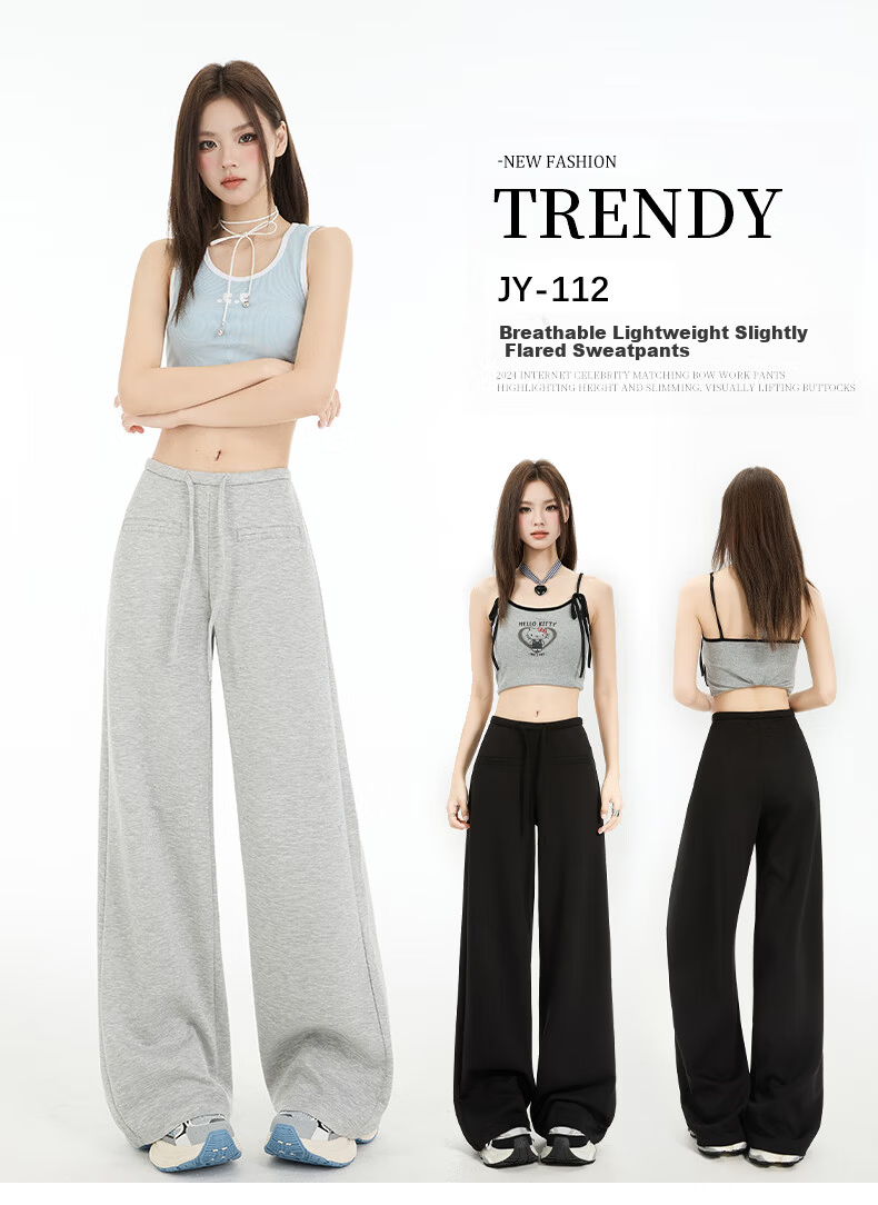 Romon [Soft and Smooth] Women's Casual Summer Pants Lazy Cool Slim Flared Long Trousers Light Gray XL 2
