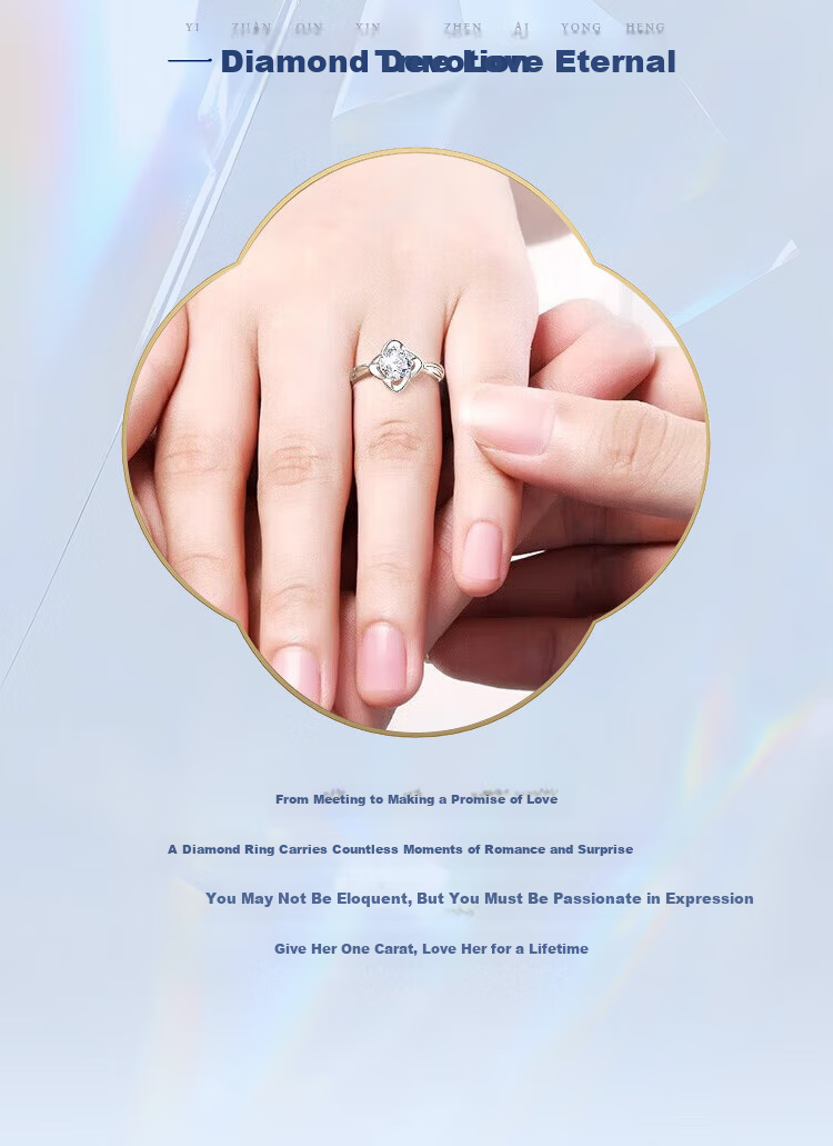 ALLOVE Four-Leaf Clover Sterling Silver Ring Women's Engagement Diamond Ring Birthday 520 Valentine's Day Gift for Girlfriend Wife 2
