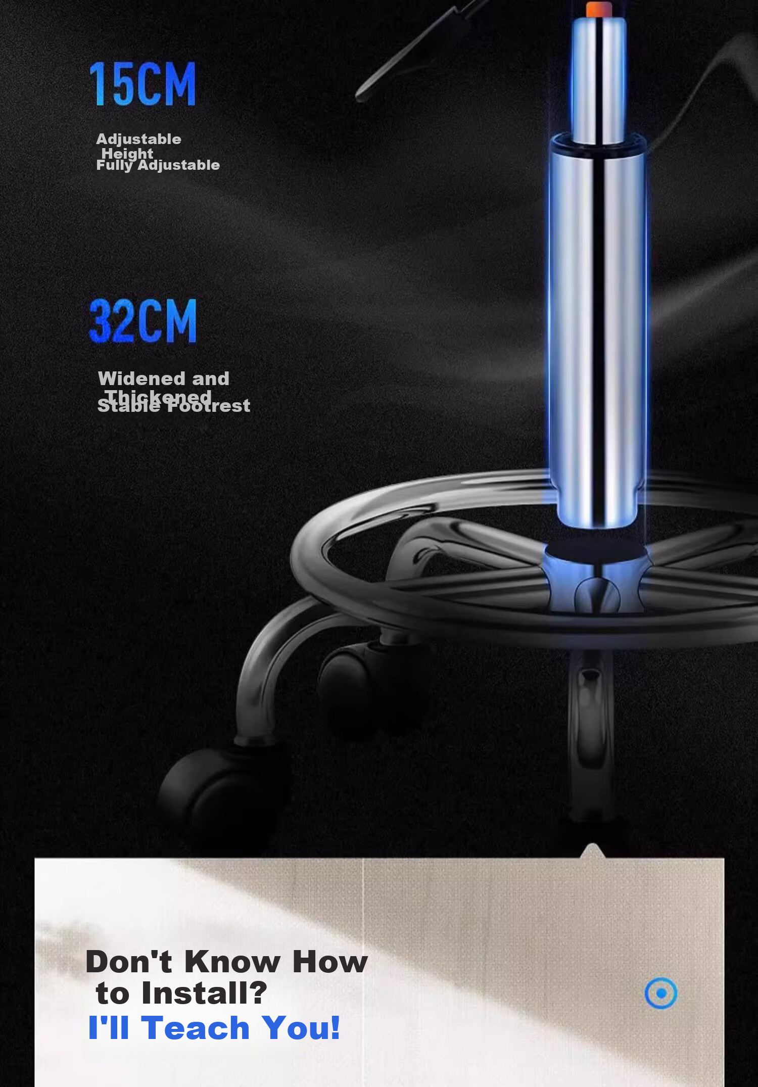 Muhan Yue Adjustable Swivel Chair Bar Stool Rotating Reception Counter Cashier Hair Salon Home High Stool Round Beauty Stool 5