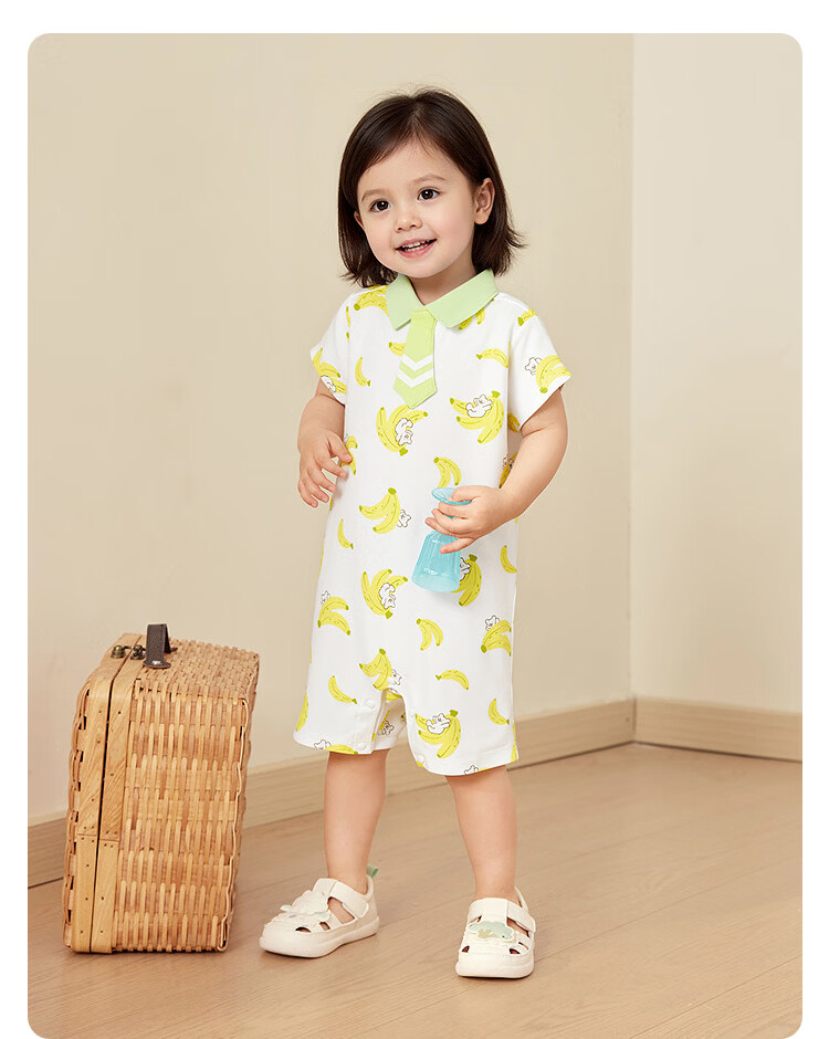 Balabala [balaOne] Baby Romper Infant Jumpsuit 2026 Polo Collar Gentleman Style Fashionable 10