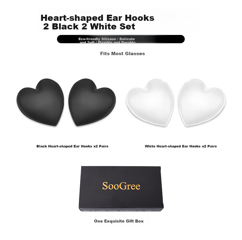 SooGree Anti-Slip Silicone Ear Hooks Replacement Eyeglass Temple Tips Accessories 21
