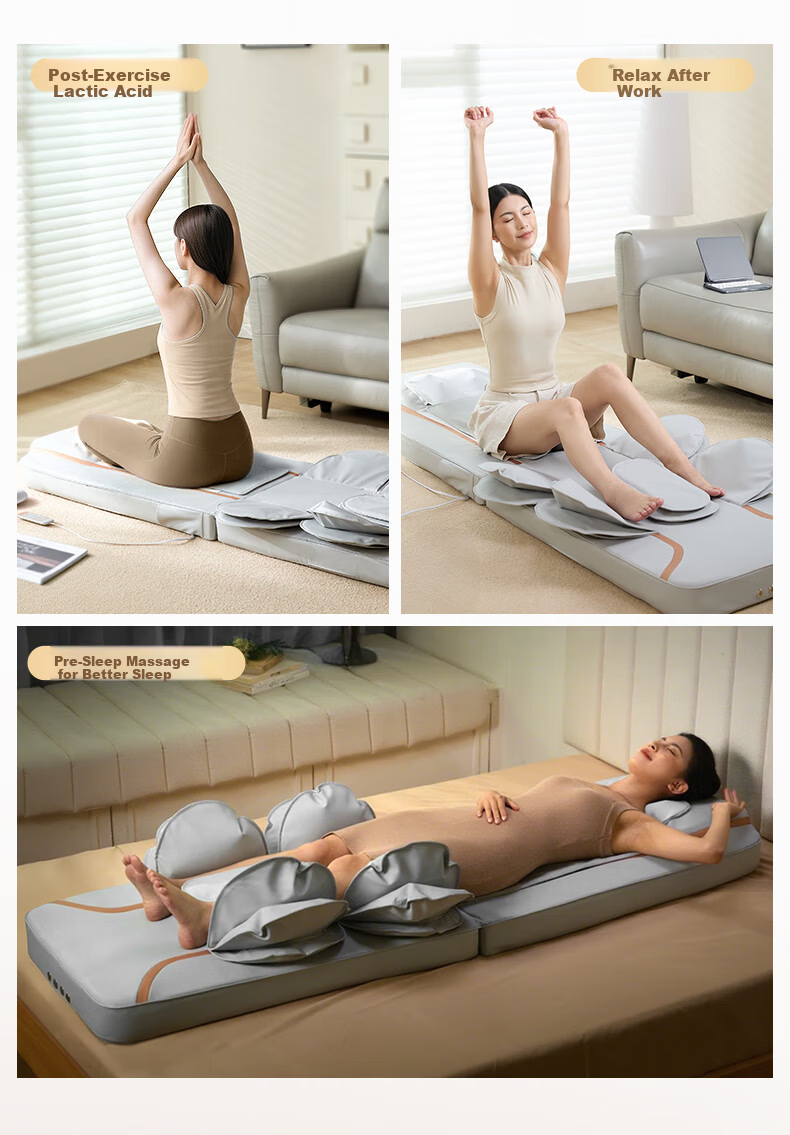 Ecomed German Full Body Massage Mat Recliner Home Massage Bed Shoulder Neck Waist Back Leg Massager Gift for Parents Elders Practical Birthday Present 22
