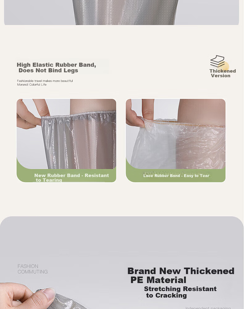 BWNK Disposable Rain Shoe Covers High-Cut Waterproof for Adults 20-Pack 4