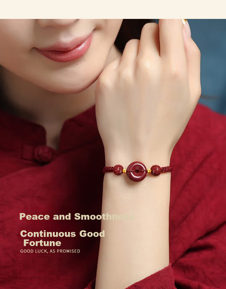 ALLOVE Peace Jade Pendant Gold Bracelet Women's 2026 New Year Lucky Charm Birthday Gift for Girlfriend Wife 7