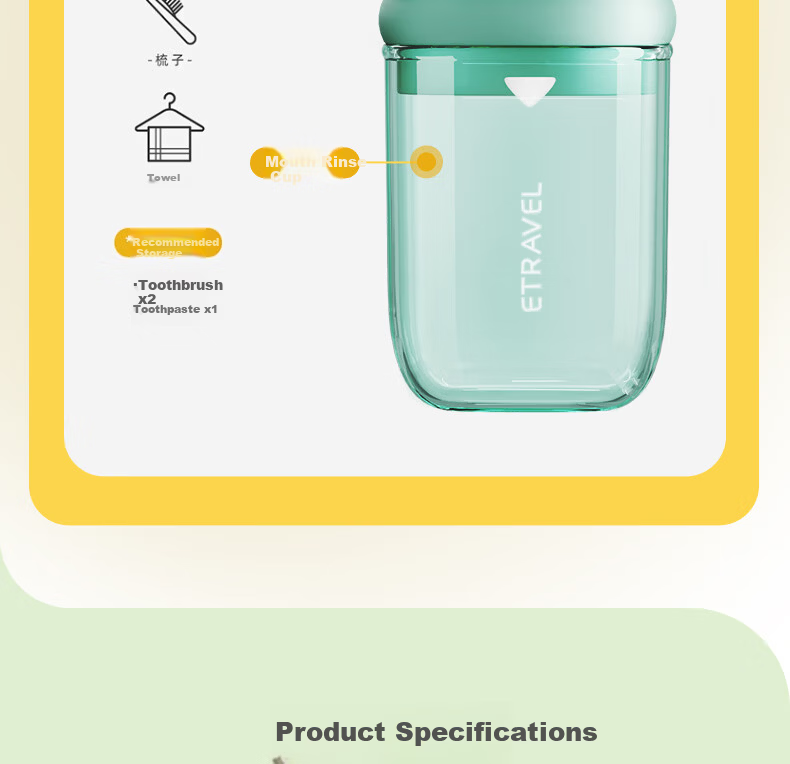 Etravel Travel Toiletry Cup Portable Disposable Toothpaste Toothbrush Rinsing Cup Storage Container 18