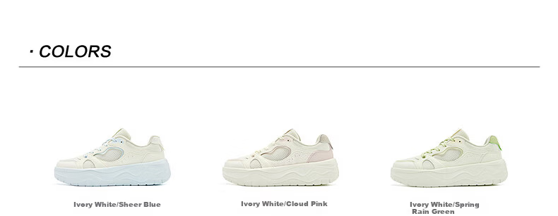 QIAODAN Women's Sports Sneakers QXL052262509 Ivory White/Sheer Blue Size 37 29