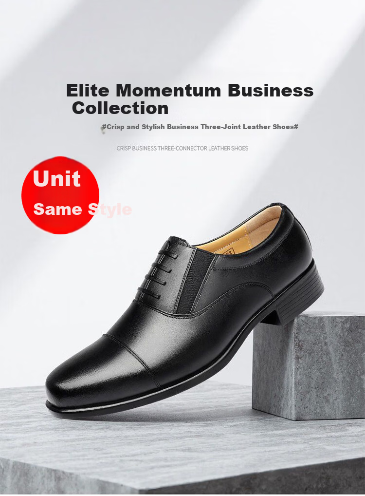 Jihua 35053 Men's Slip-On Formal Leather Shoes Casual Business Officer Black 38 2