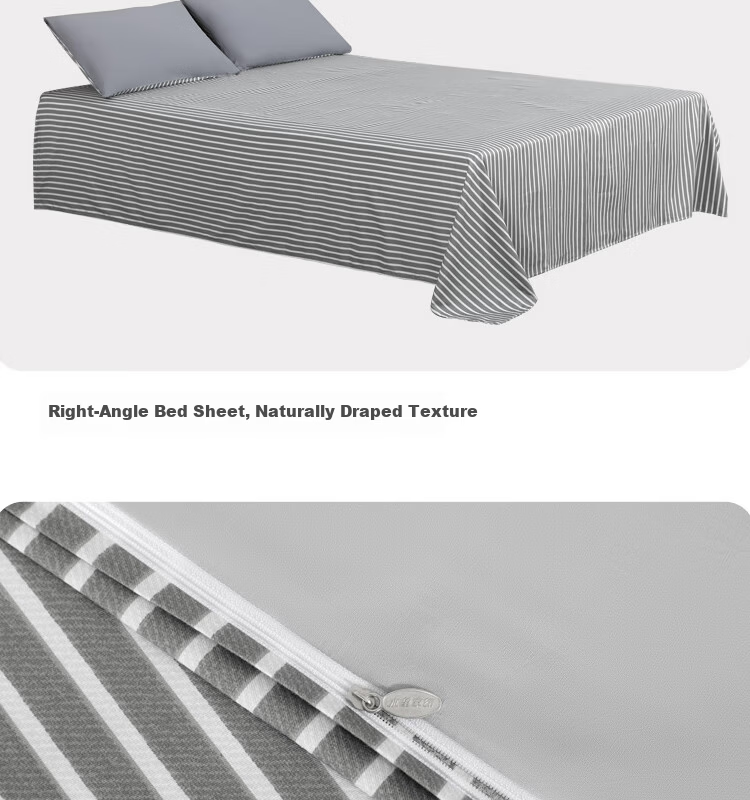 Mercury Home Textile 4-Piece Bedding Set 100% Cotton Washed Cotton Skin-Friendly Breathable Duvet Cover Pillowcase Bed Sheet for 1.8m Bed 12
