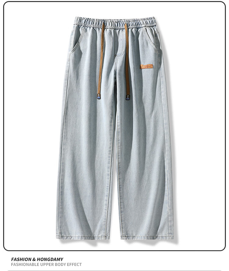 TUCANO Women's Jeans Loose Slim High Waist Wide Leg Casual Trendy Straight Pants Mid Blue 2XL 11