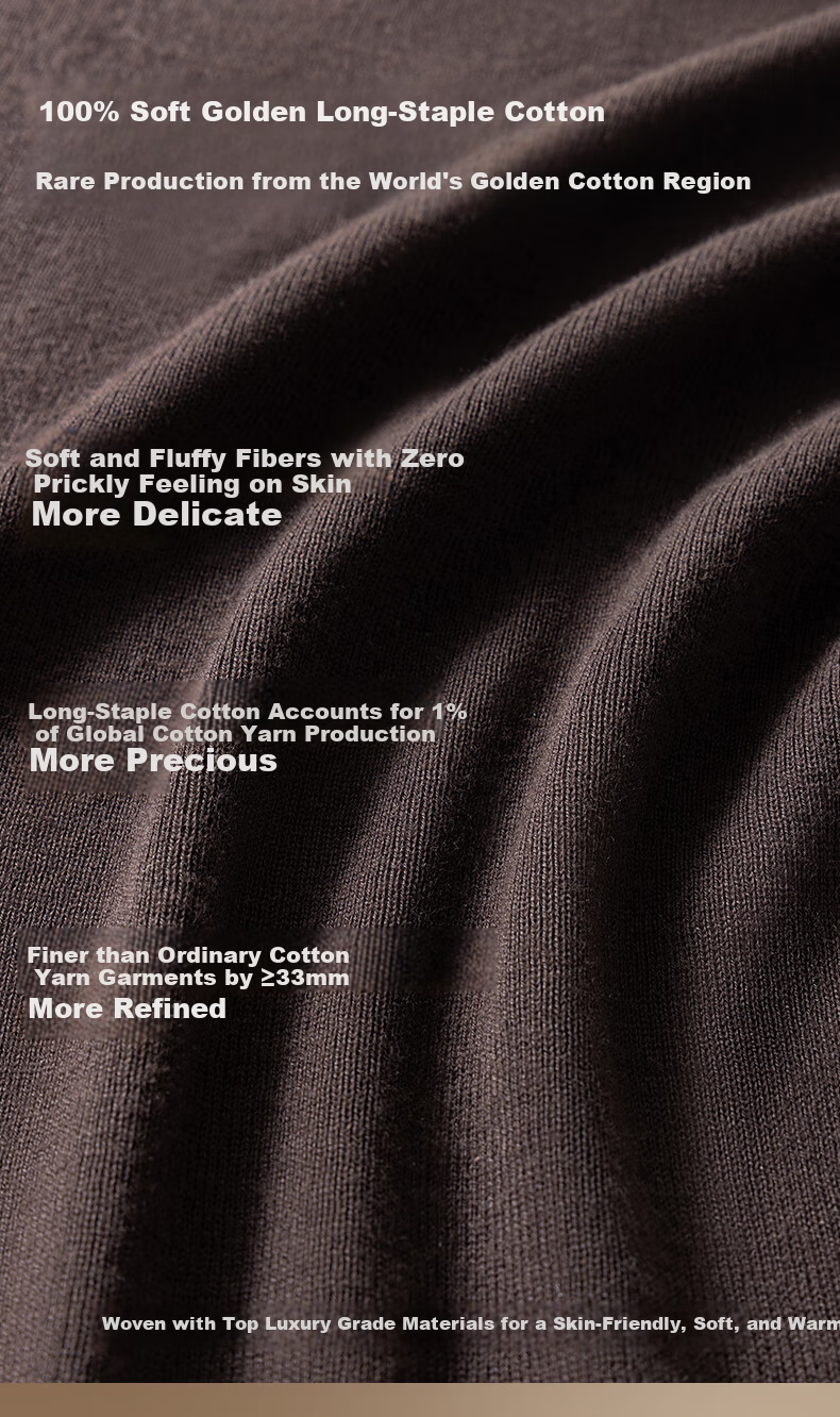 PurCotton Guo Jingjing Recommended Seamless Zero-Feel 100% Long-Staple Cotton Anti-Static Soft Cotton Sweater 16