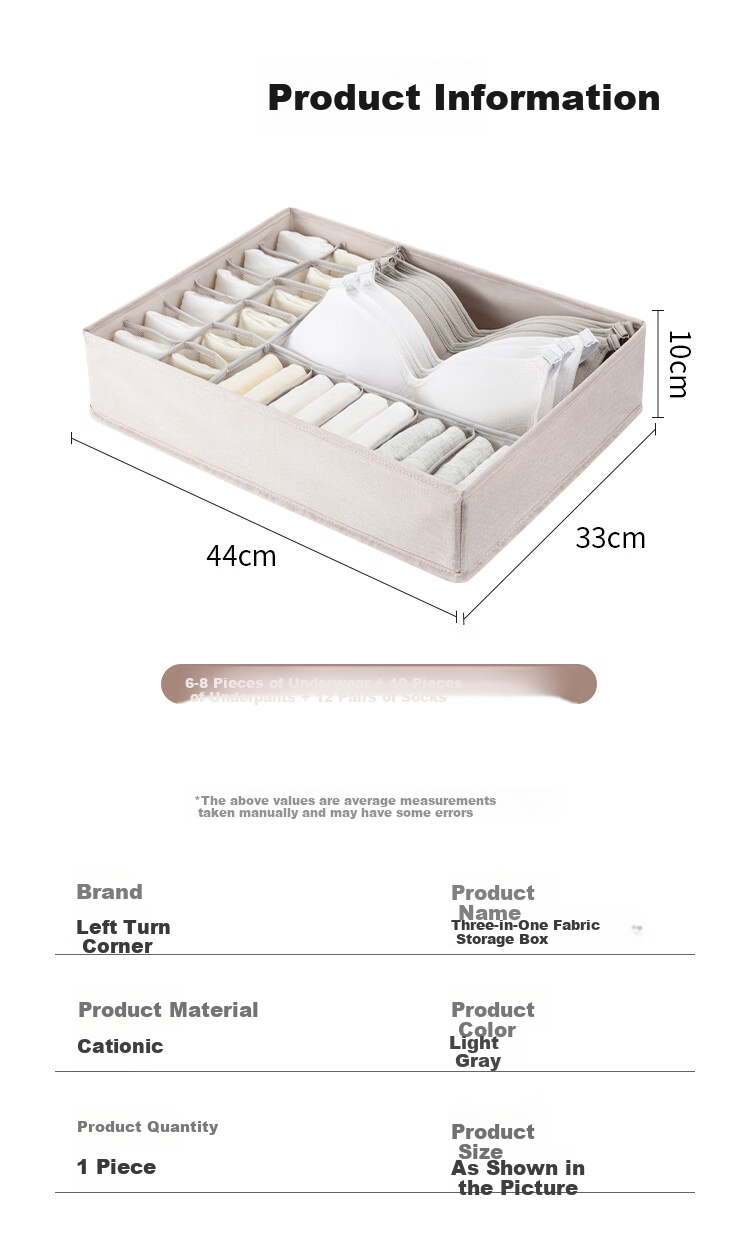 Left Corner Underwear Storage Box Drawer Divider for Socks and Bras Organizer for Home Wardrobe 9