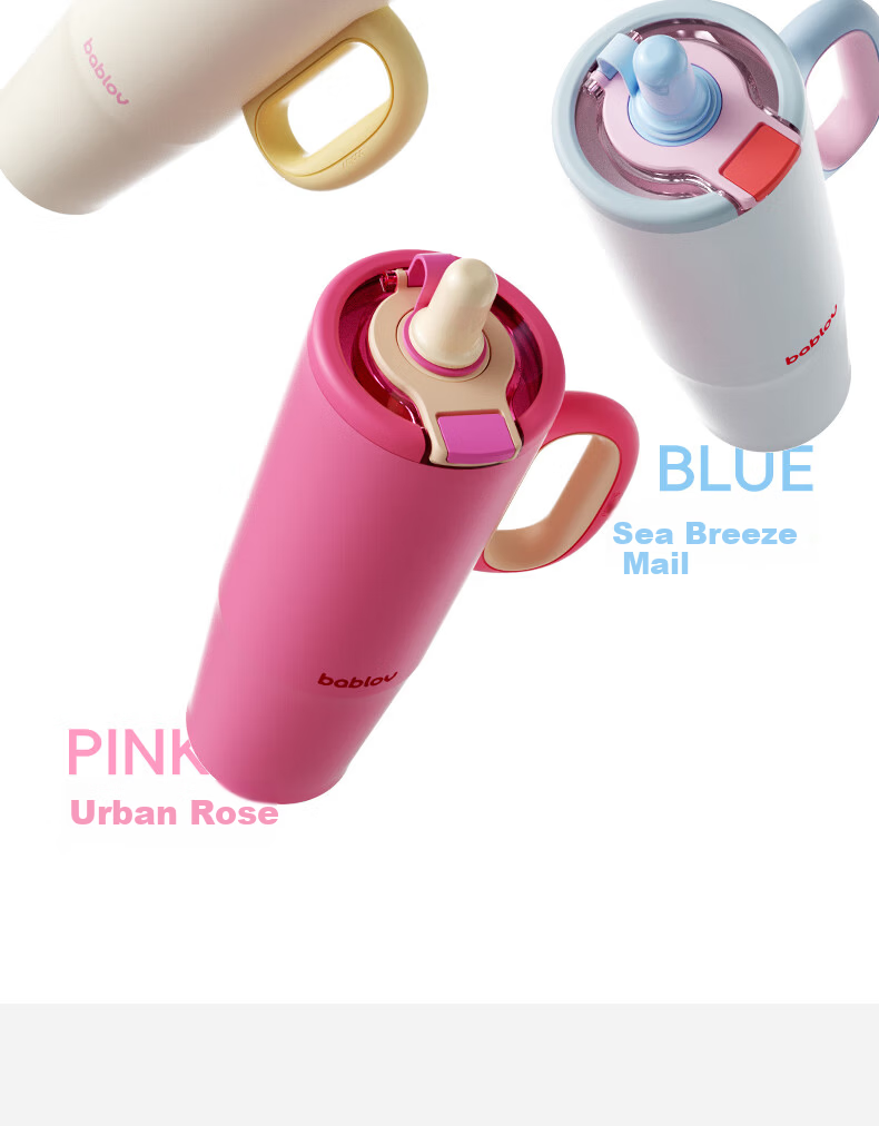 BABLOV Huaban Sen Insulated Bottle Women's Large Capacity High Aesthetic 316 Desktop Straw Water Cup Ice King Cup Mother's Day Gift 19