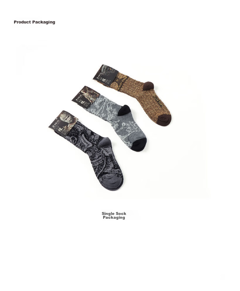 Black Myth Knitted Sock Gift Box One Unisex Wukong Jacquard Ribbed Cotton Blend Mid-Calf Socks 10