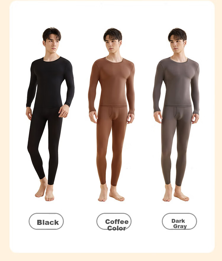 Langsha Autumn Winter Antibacterial Thermal Men's Heating Moisturizing Hyaluronic Acid Base Layer Ultra-thin Seamless Thermal Underwear Set 15