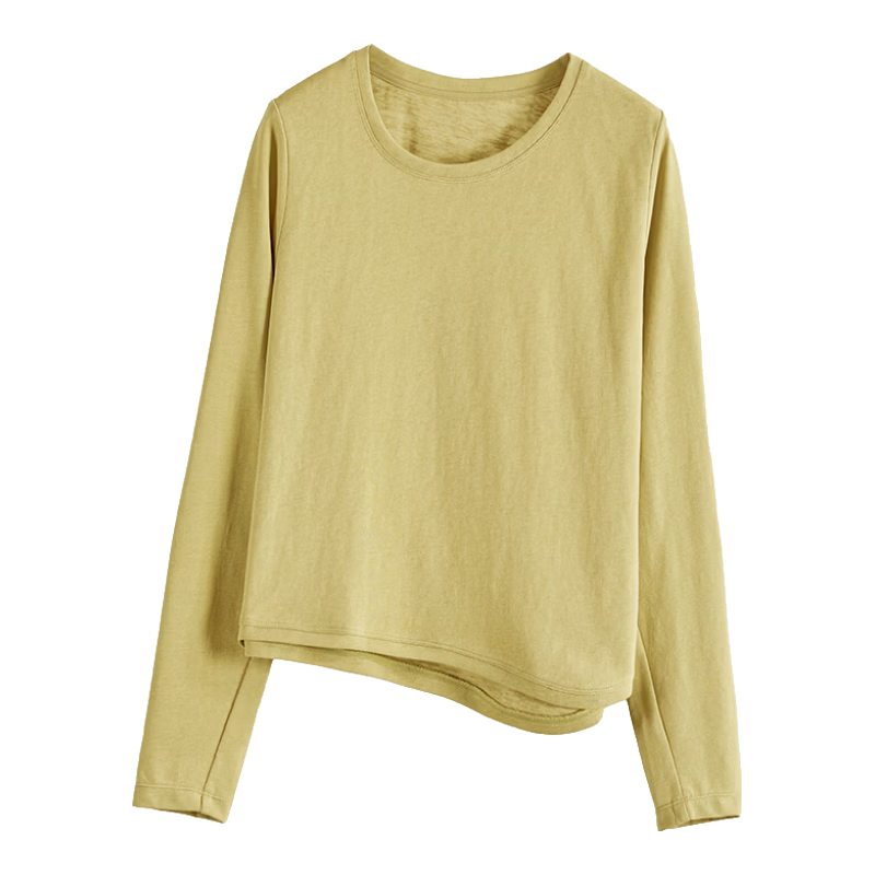 Rizhuo Rizhuoqu Snow Monster Long Sleeve T-Shirt 2026 New Spring Design Loose Slim Fit Solid Color Versatile Shoulder Top
