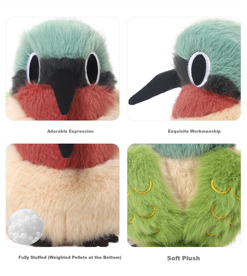 Zhuoqu Sunbird Plush Toy Cute Doll Sleeping Pillow Companion Cloth Doll Birthday New Year Gift 3