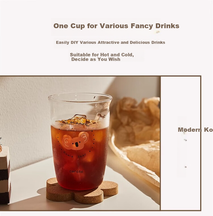 Carrot High Borosilicate Glass Cup Tea Juice Milk Coffee Cup High Aesthetic Home Use Heat Resistant Cotton Puppy 500ml 10