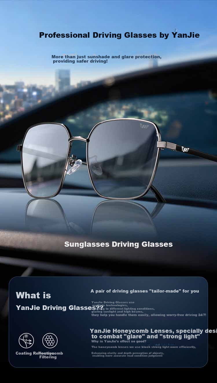 Bertha Men's Anti-Glare Polarized Driving Sunglasses Day and Night Dual-Use UV Protection 1